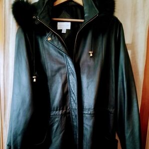 Women's Black Leather Soft Lambskin Jacket Size XL